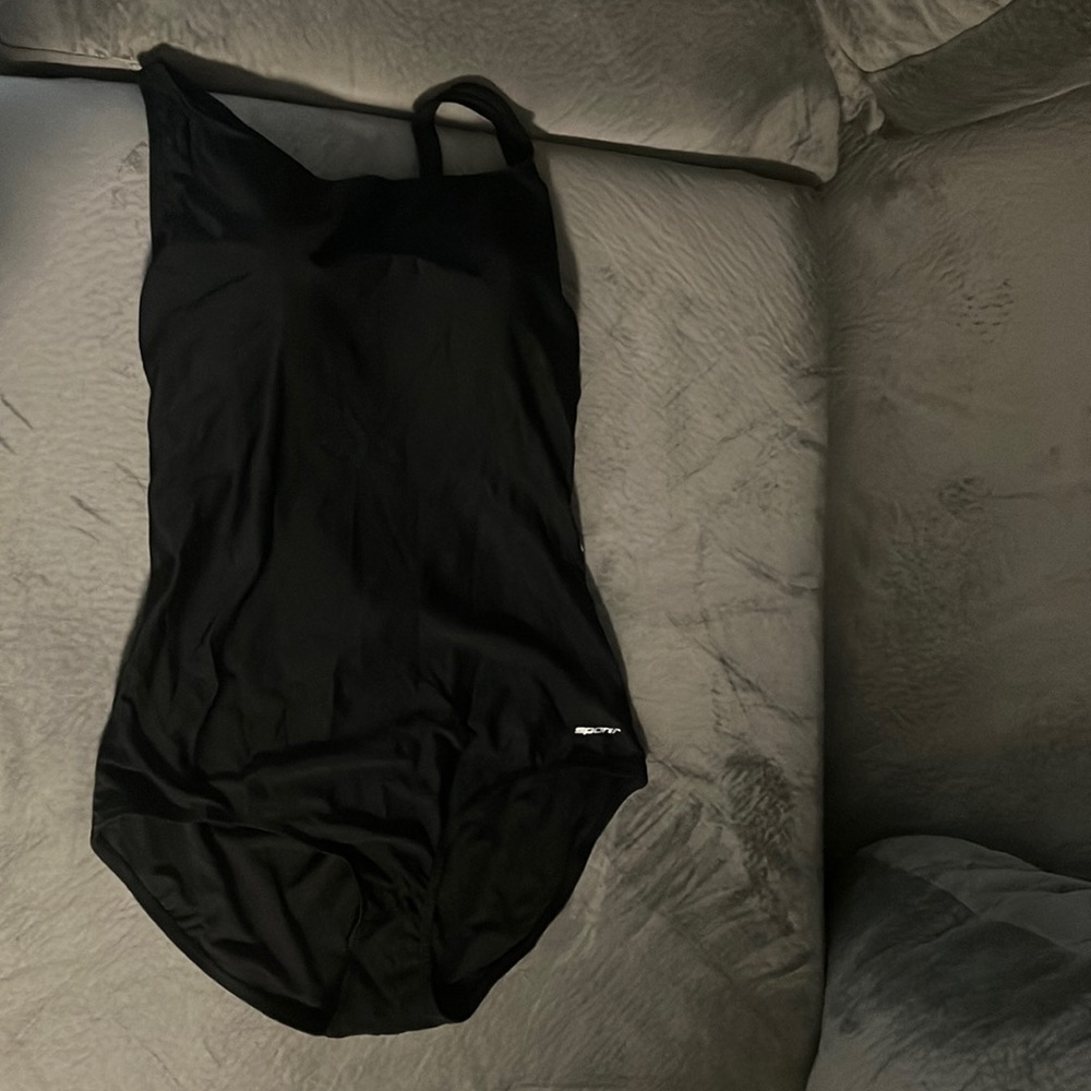 Black Sporti Plus size - conservative one piece swim suit